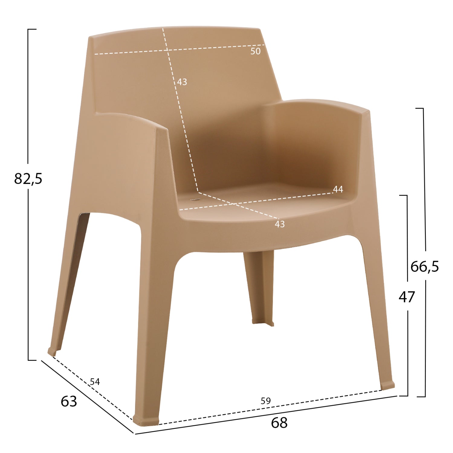 ΠΟΛΥΘΡΟΝΑ ΠΟΛΥΠΡΟΠΥΛΕΝΙΟΥ SLEEK HM6370.03 ΚΑΠΟΥΤΣΙΝΟ 68x63x82,5Υεκ. - Pakobazaar