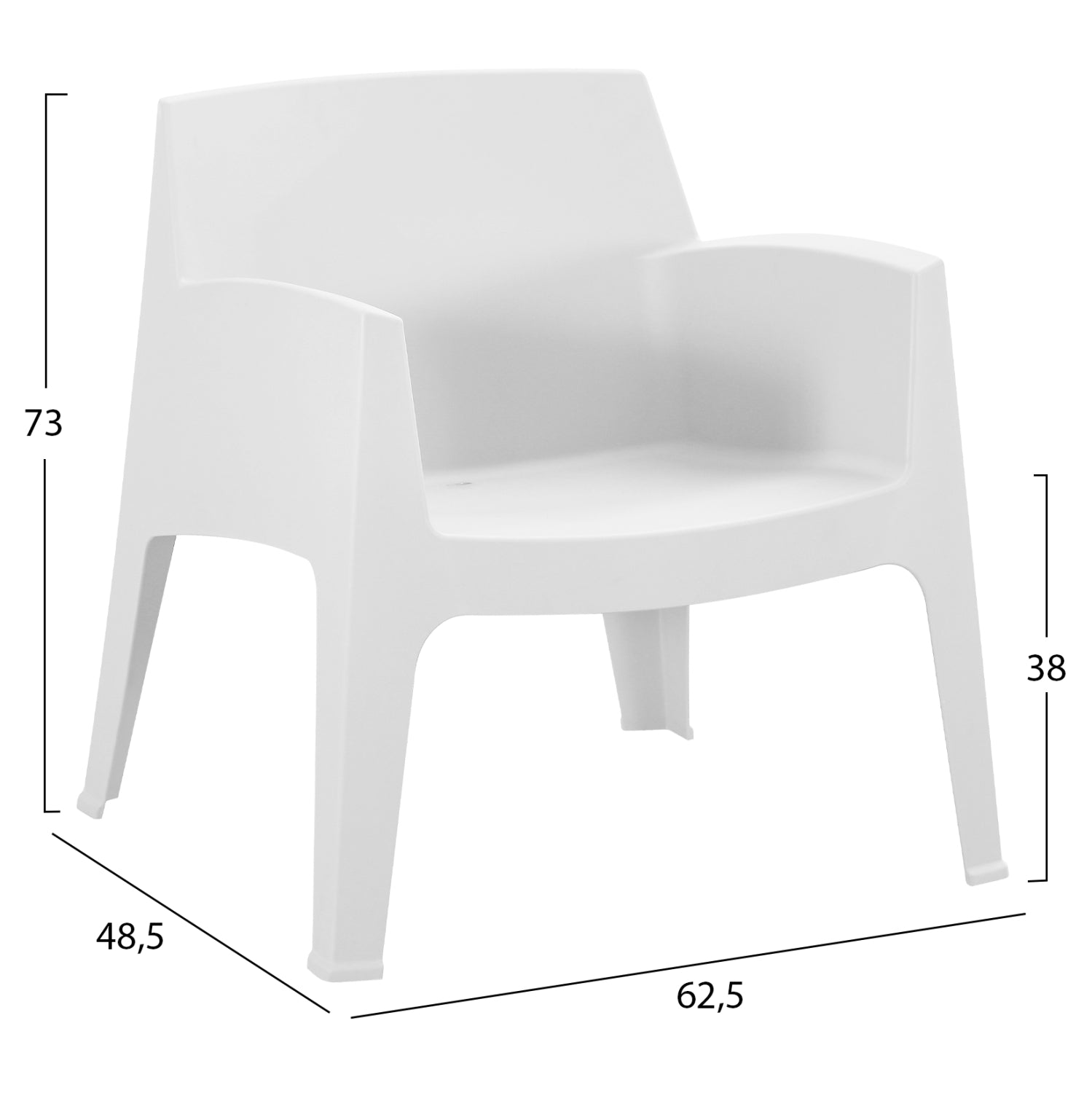 ΠΟΛΥΘΡΟΝΑ ΠΟΛΥΠΡΟΠΥΛΕΝΙΟΥ LOUNGE SLEEK HM6365.01 ΛΕΥΚΟ 62x68x73Υεκ. - Pakobazaar