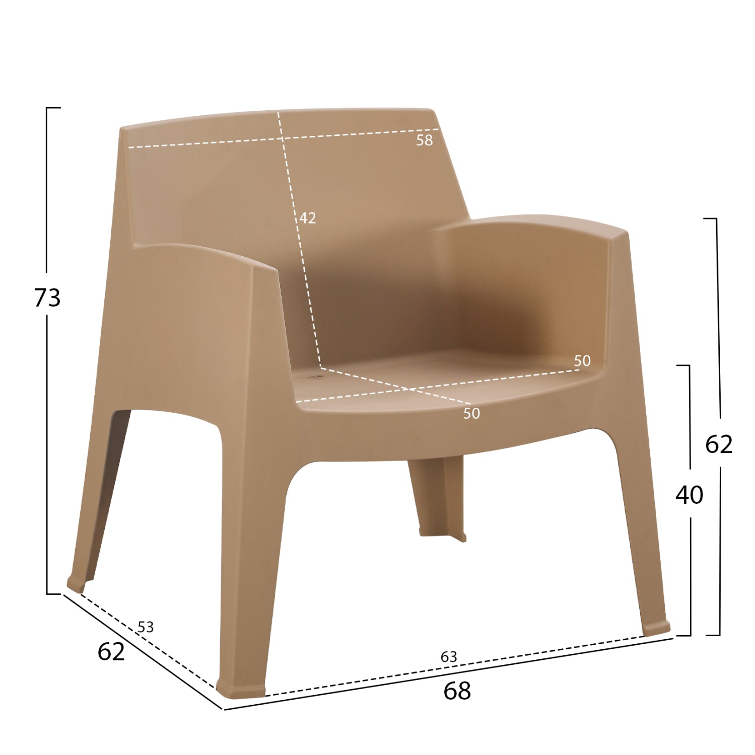 ΠΟΛΥΘΡΟΝΑ ΠΟΛΥΠΡΟΠΥΛΕΝΙΟΥ LOUNGE SLEEK HM6365.03 CAPPUCCINO 62x68x73Υεκ. - Pakobazaar