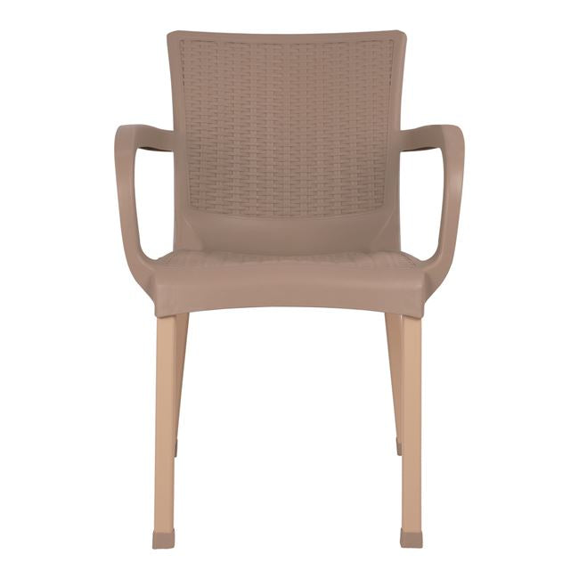 ΠΟΛΥΘΡΟΝΑ ΠΟΛΥΠΡΟΠΥΛΕΝΙΟΥ RATTAN ΠΟΔΙ ALU HM5591.02 ΚΑΠΟΥΤΣΙΝΟ 60x60x82 cm - Pakobazaar