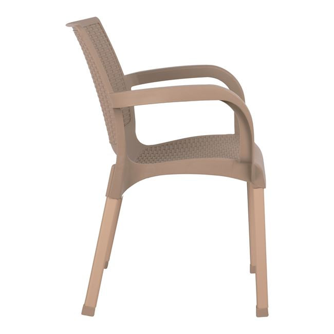 ΠΟΛΥΘΡΟΝΑ ΠΟΛΥΠΡΟΠΥΛΕΝΙΟΥ RATTAN ΠΟΔΙ ALU HM5591.02 ΚΑΠΟΥΤΣΙΝΟ 60x60x82 cm - Pakobazaar