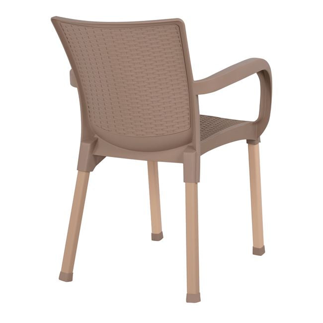 ΠΟΛΥΘΡΟΝΑ ΠΟΛΥΠΡΟΠΥΛΕΝΙΟΥ RATTAN ΠΟΔΙ ALU HM5591.02 ΚΑΠΟΥΤΣΙΝΟ 60x60x82 cm - Pakobazaar