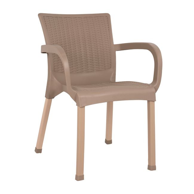 ΠΟΛΥΘΡΟΝΑ ΠΟΛΥΠΡΟΠΥΛΕΝΙΟΥ RATTAN ΠΟΔΙ ALU HM5591.02 ΚΑΠΟΥΤΣΙΝΟ 60x60x82 cm - Pakobazaar