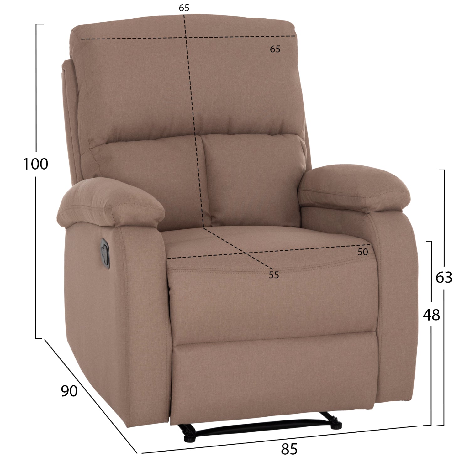 ΠΟΛΥΘΡΟΝΑ RELAX DIONI HM3296.03 ΜΠΕΖ ΥΦΑΣΜΑ 85x90x100Υεκ. - Pakobazaar