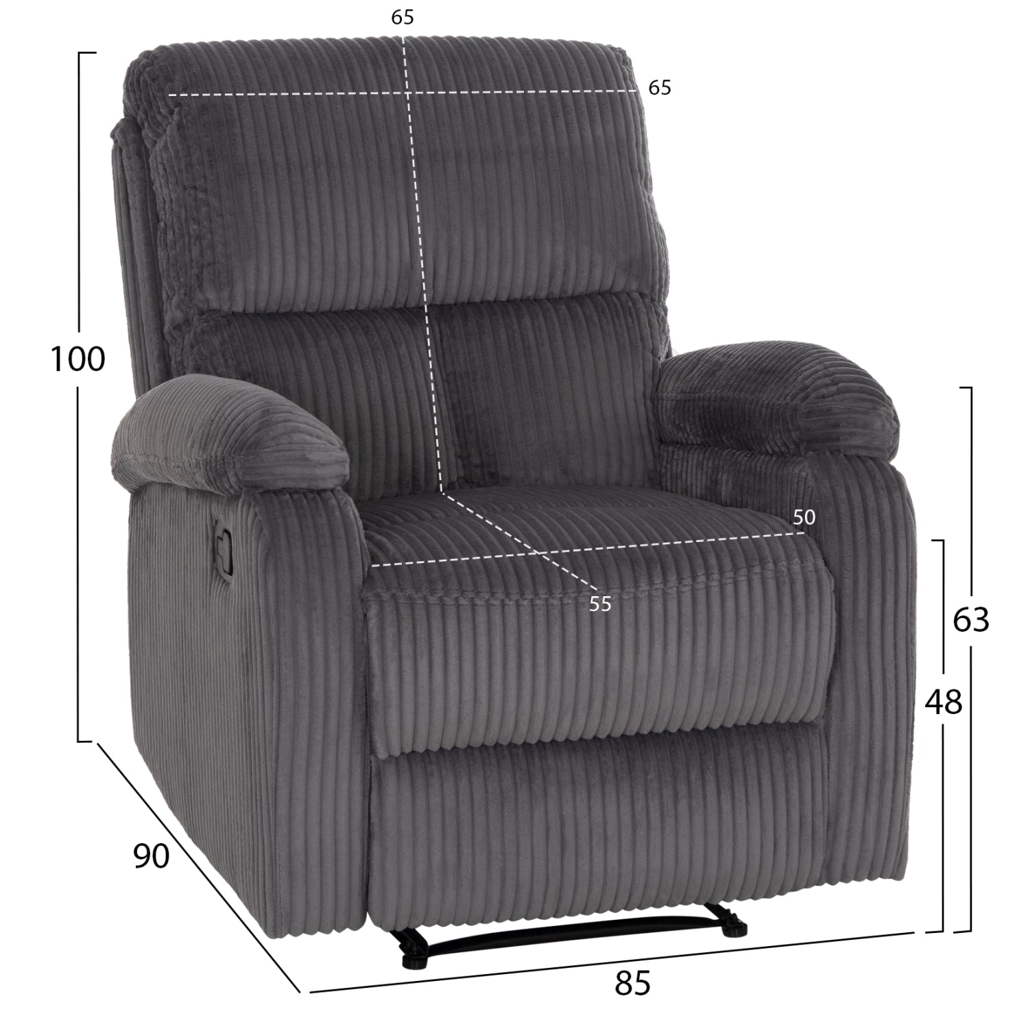 ΠΟΛΥΘΡΟΝΑ RELAX DIONI HM3296.11 ΓΚΡΙ ΡΙΓΕ ΥΦΑΣΜΑ 85x90x100Υεκ. - Pakobazaar