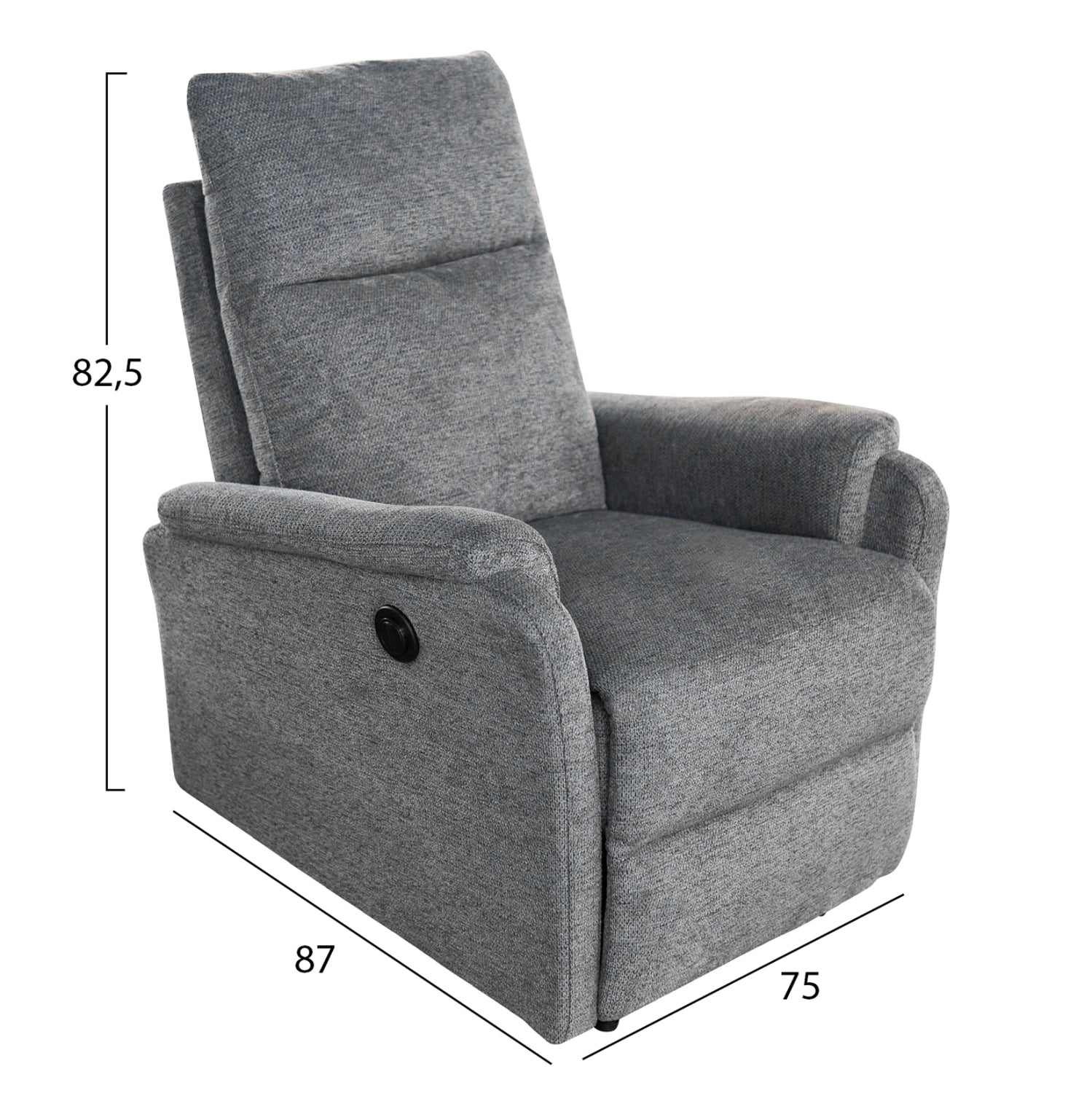 ΠΟΛΥΘΡΟΝΑ RELAX ΜΕ ΗΛΕΚΤΡΙΚΗ ΑΝΑΚΛΙΣΗ SYNTHIA HM3309.03 ΓΚΡΙ ΥΦΑΣΜΑ 75x87x102Yεκ - Pakobazaar