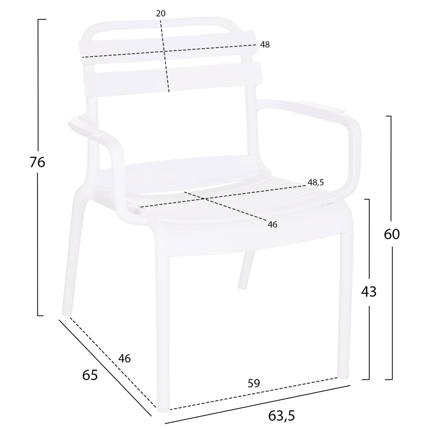 ΠΟΛΥΘΡΟΝΑ ΣΑΛΟΝΙΟΥ ΠΟΛΥΠΡΟΠΥΛΕΝΙΟΥ KORVER HM6333.01 ΛΕΥΚΗ 63.5x65x76Υεκ. - Pakobazaar