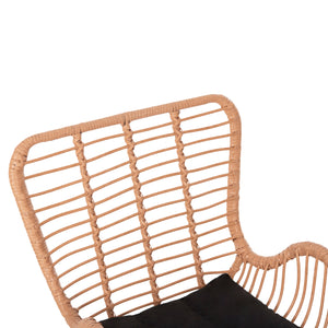 ΠΟΛΥΘΡΟΝΑ ΣΤΥΛ ΜΠΕΡΖΕΡΑΣ ALLEGRA HM5704.11 P.E.RATTAN ΜΠΕΖ-ΜΑΥΡΟ ΜΕΤΑΛΛΟ 66x59x90Υεκ. - Pakobazaar