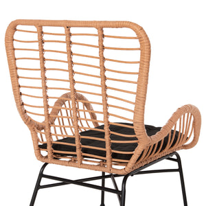 ΠΟΛΥΘΡΟΝΑ ΣΤΥΛ ΜΠΕΡΖΕΡΑΣ ALLEGRA HM5704.11 P.E.RATTAN ΜΠΕΖ-ΜΑΥΡΟ ΜΕΤΑΛΛΟ 66x59x90Υεκ. - Pakobazaar