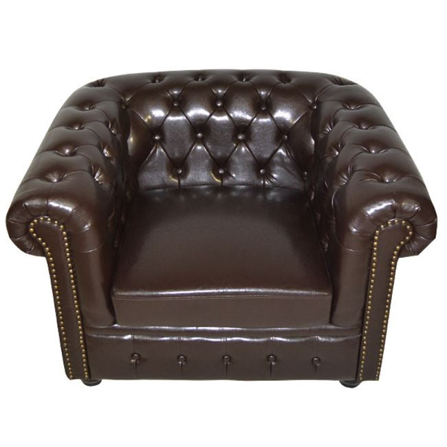 ΠΟΛΥΘΡΟΝΑ T.CHESTERFIELD POLINA HM3011.01 PU ΣΚΟΥΡΟ ΚΑΦΕ 110x90x73Yεκ. - Pakobazaar