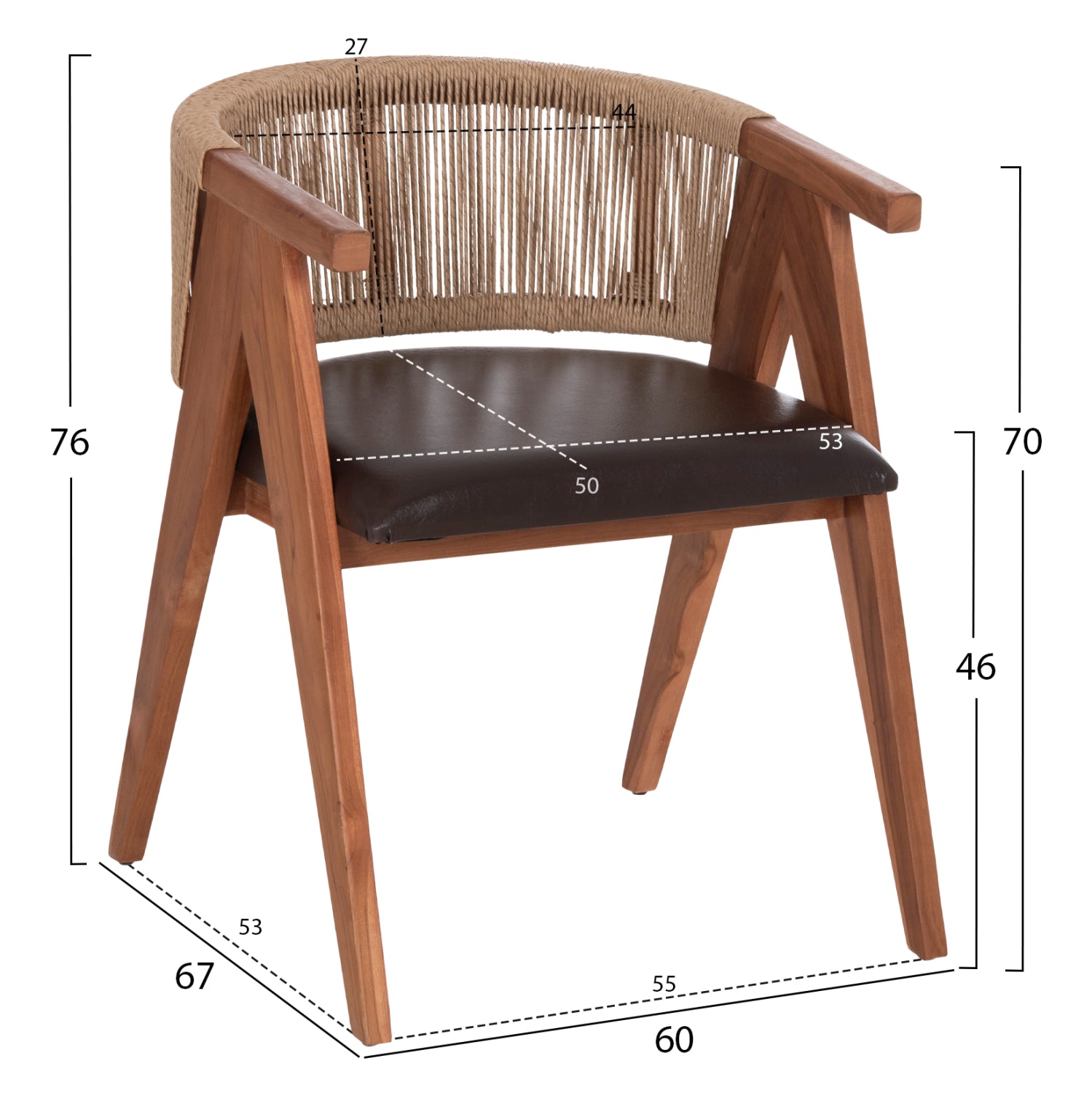 ΠΟΛΥΘΡΟΝΑ ΤΡΑΠΕΖΑΡΙΑΣ BRANN HM18238.11 ΞΥΛΟ ΤΕΑΚ-ΚΑΦΕ PU-ΣΧΟΙΝΙ 60x67x76Υεκ. - Pakobazaar