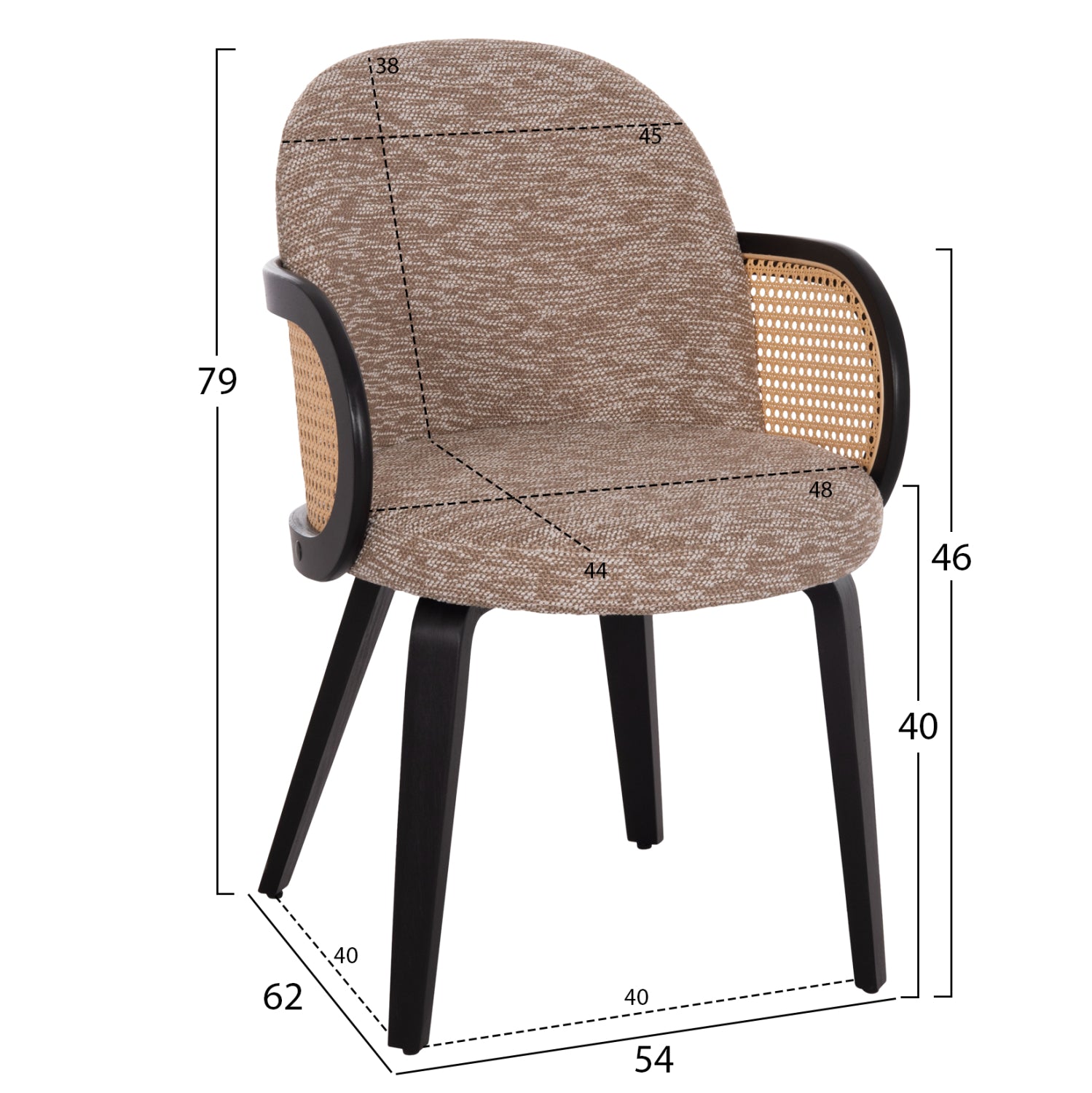 ΠΟΛΥΘΡΟΝΑ ΤΡΑΠΕΖΑΡΙΑΣ BECKER HM18246.03 PLYWOOD ΜΑΥΡΟ--ΚΑΦΕ ΥΦΑΣΜΑ 54x62x79Υεκ. - Pakobazaar