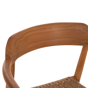ΠΟΛΥΘΡΟΝΑ ΤΡΑΠΕΖΑΡΙΑΣ ROBBY HM18350 ΞΥΛΟ TEAK & ΣΧΟΙΝΙ VIRO ΦΥΣΙΚΟ 55x50x71Υεκ. - Pakobazaar