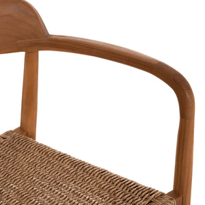 ΠΟΛΥΘΡΟΝΑ ΤΡΑΠΕΖΑΡΙΑΣ ROBBY HM18350 ΞΥΛΟ TEAK & ΣΧΟΙΝΙ VIRO ΦΥΣΙΚΟ 55x50x71Υεκ. - Pakobazaar