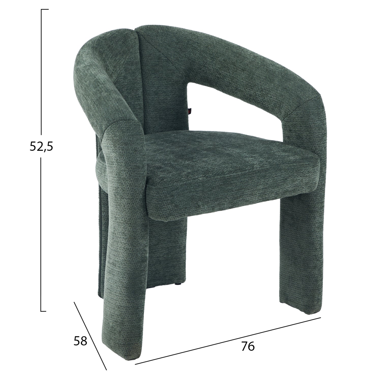 ΠΟΛΥΘΡΟΝΑ ΤΡΑΠΕΖΑΡΙΑΣ NEZA HM18362.04 ΠΡΑΣΙΝΟ ΥΦΑΣΜΑ 64x60x76,5Υεκ - Pakobazaar