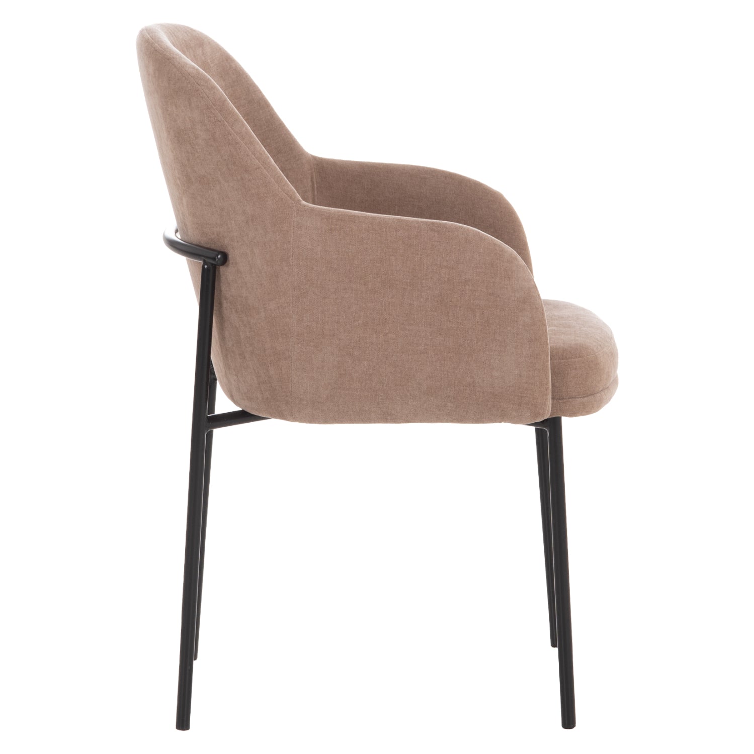 ΠΟΛΥΘΡΟΝΑ ΤΡΑΠΕΖΑΡΙΑΣ MANIDO HM18429.03 TAUPE ΥΦΑΣΜΑ-ΜΕΤΑΛ.ΜΑΥΡΑ ΠΟΔΙΑ 54x61x87Υεκ - Pakobazaar