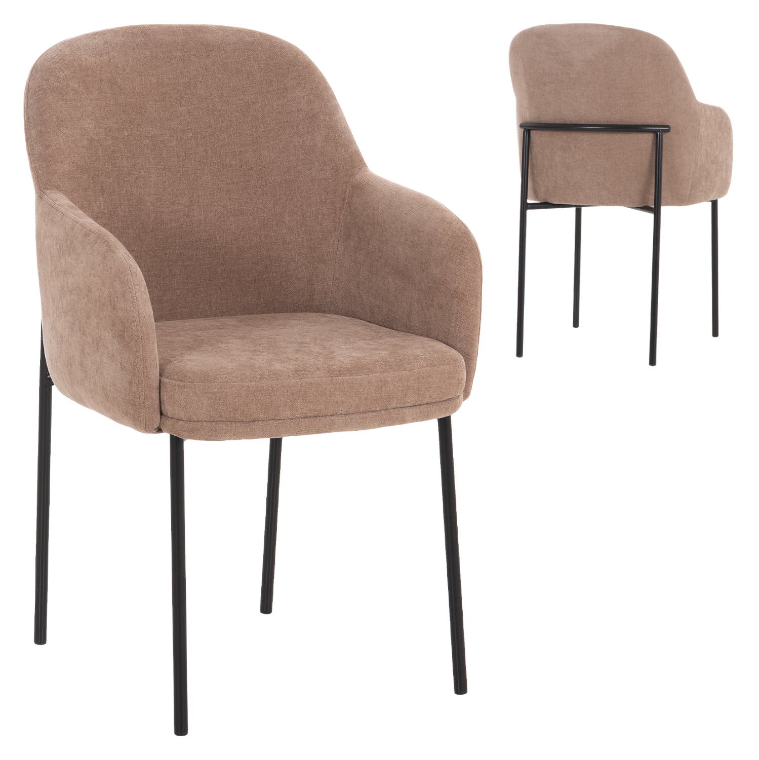 ΠΟΛΥΘΡΟΝΑ ΤΡΑΠΕΖΑΡΙΑΣ MANIDO HM18429.03 TAUPE ΥΦΑΣΜΑ-ΜΕΤΑΛ.ΜΑΥΡΑ ΠΟΔΙΑ 54x61x87Υεκ - Pakobazaar