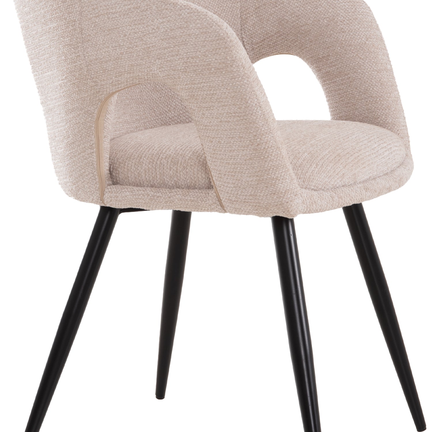 ΠΟΛΥΘΡΟΝΑ ΤΡΑΠΕΖΑΡΙΑΣ CORNEL HM18431.02 ΜΠΕΖ ΥΦΑΣΜΑ-ΜΕΤΑΛ.ΜΑΥΡΑ ΠΟΔΙΑ 59x56x79Υεκ - Pakobazaar