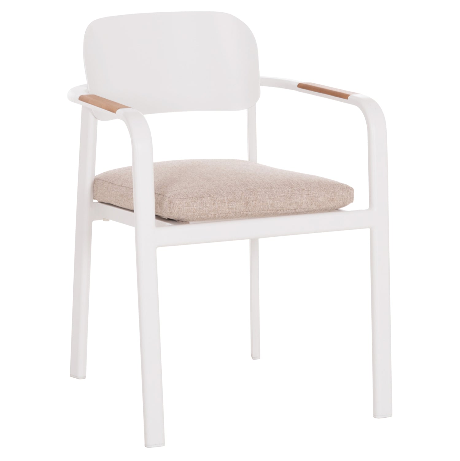 ΠΟΛΥΘΡΟΝΑ ΤΡΑΠΕΖΑΡΙΑΣ ELARA HM6414.02 ΛΕΥΚΟ ΑΛΟΥΜΙΝΙΟ-ΜΠΕΖ OLEFIN--TEAK 56x62x78Υεκ - Pakobazaar