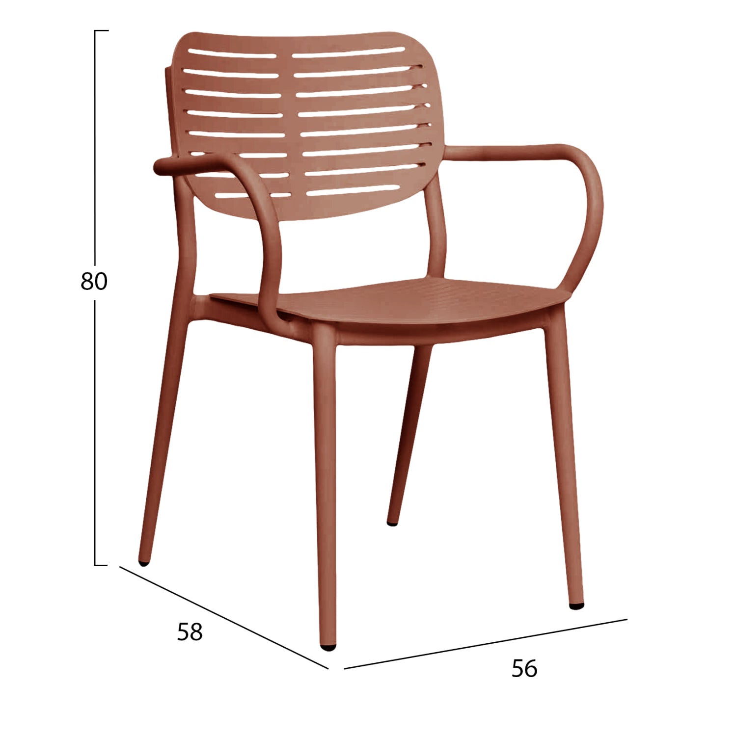 ΠΟΛΥΘΡΟΝΑ ΤΡΑΠΕΖΑΡΙΑΣ HILLIARD HM6644.08 ΑΛΟΥΜΙΝΙΟ ΣΕ TERRACOTTA 56x58x80Υεκ - Pakobazaar
