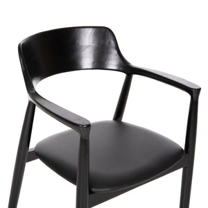 ΠΟΛΥΘΡΟΝΑ ΤΡΑΠΕΖΑΡΙΑΣ KINGSLEY HM9634.02 ΞΥΛΟ ΜΑΟΝΙ- ΜΑΥΡΟ VINYL 58x53x80Yεκ. - Pakobazaar