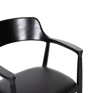 ΠΟΛΥΘΡΟΝΑ ΤΡΑΠΕΖΑΡΙΑΣ KINGSLEY HM9634.02 ΞΥΛΟ ΜΑΟΝΙ- ΜΑΥΡΟ VINYL 58x53x80Yεκ. - Pakobazaar