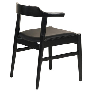 ΠΟΛΥΘΡΟΝΑ ΤΡΑΠΕΖΑΡΙΑΣ CERSEI HM9946.02 RUBBERWOOD & PU ΣΕ ΜΑΥΡΟ 57x54x74Υεκ - Pakobazaar