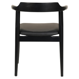 ΠΟΛΥΘΡΟΝΑ ΤΡΑΠΕΖΑΡΙΑΣ CERSEI HM9946.02 RUBBERWOOD & PU ΣΕ ΜΑΥΡΟ 57x54x74Υεκ - Pakobazaar