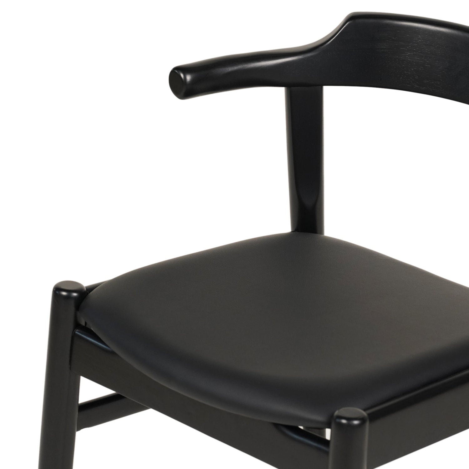 ΠΟΛΥΘΡΟΝΑ ΤΡΑΠΕΖΑΡΙΑΣ CERSEI HM9946.02 RUBBERWOOD & PU ΣΕ ΜΑΥΡΟ 57x54x74Υεκ - Pakobazaar