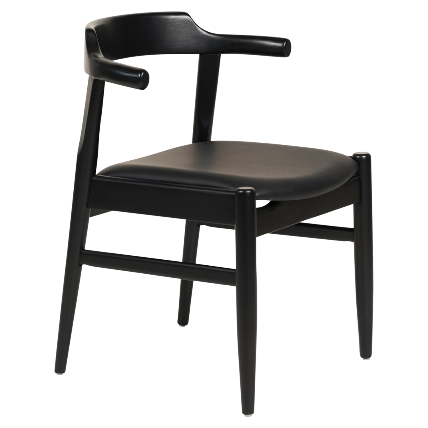 ΠΟΛΥΘΡΟΝΑ ΤΡΑΠΕΖΑΡΙΑΣ CERSEI HM9946.02 RUBBERWOOD & PU ΣΕ ΜΑΥΡΟ 57x54x74Υεκ - Pakobazaar