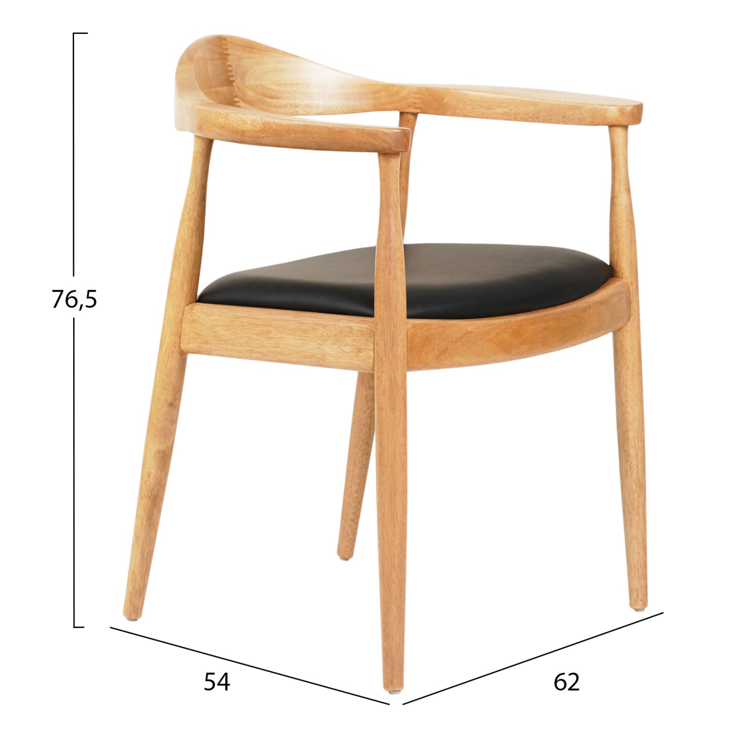 ΠΟΛΥΘΡΟΝΑ ΤΡΑΠΕΖΑΡΙΑΣ ADOR HM9948.01 RUBBERWOOD ΣΕ ΟΑΚ ΚΑΙ ΜΑΥΡΟ PU 62x54x76,5Υεκ - Pakobazaar