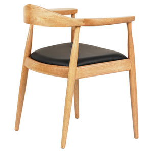ΠΟΛΥΘΡΟΝΑ ΤΡΑΠΕΖΑΡΙΑΣ ADOR HM9948.01 RUBBERWOOD ΣΕ ΟΑΚ ΚΑΙ ΜΑΥΡΟ PU 62x54x76,5Υεκ - Pakobazaar