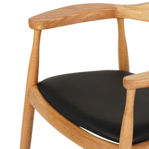ΠΟΛΥΘΡΟΝΑ ΤΡΑΠΕΖΑΡΙΑΣ ADOR HM9948.01 RUBBERWOOD ΣΕ ΟΑΚ ΚΑΙ ΜΑΥΡΟ PU 62x54x76,5Υεκ - Pakobazaar