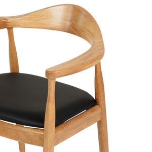 ΠΟΛΥΘΡΟΝΑ ΤΡΑΠΕΖΑΡΙΑΣ ADOR HM9948.01 RUBBERWOOD ΣΕ ΟΑΚ ΚΑΙ ΜΑΥΡΟ PU 62x54x76,5Υεκ - Pakobazaar
