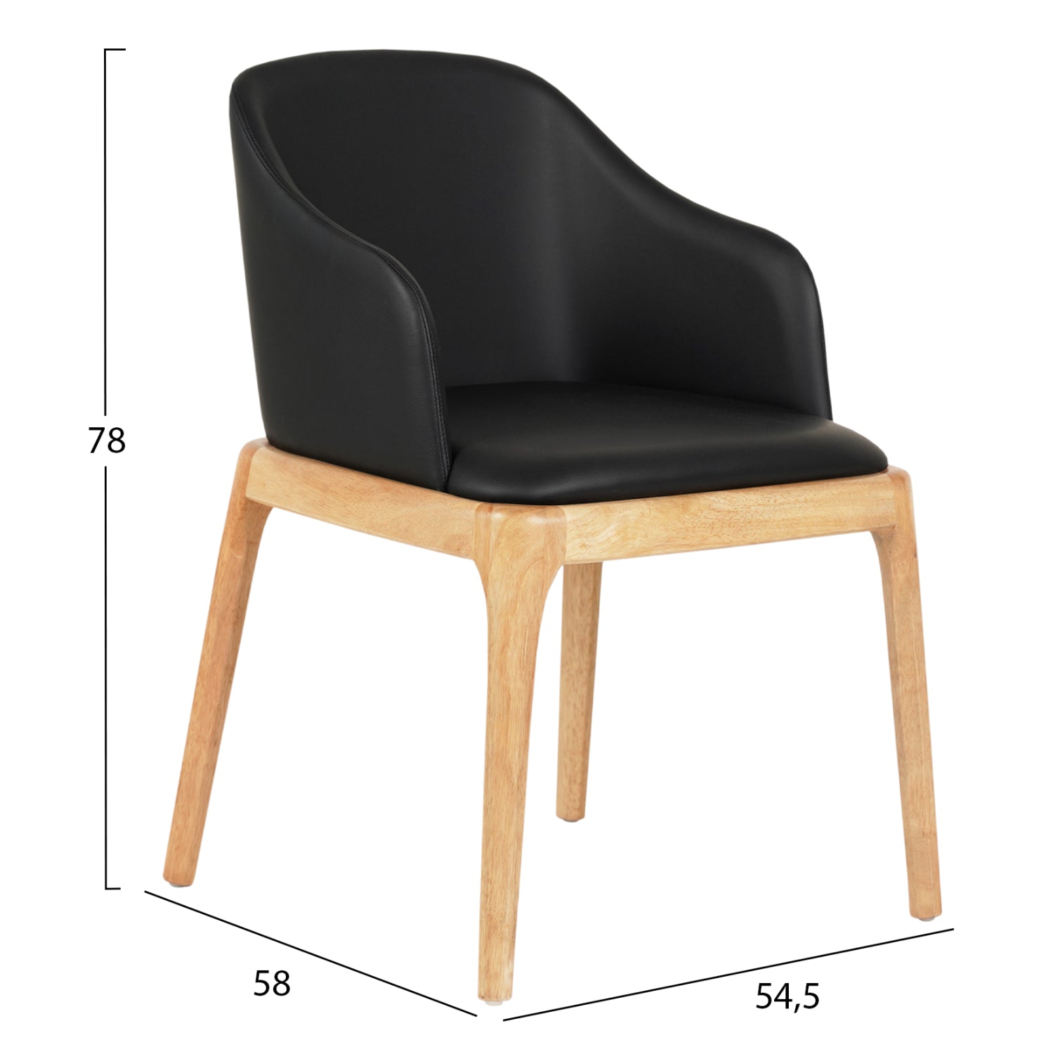 ΠΟΛΥΘΡΟΝΑ ΤΡΑΠΕΖΑΡΙΑΣ FURLAN HM9949.01 RUBBERWOOD ΣΕ ΟΑΚ-ΜΑΥΡΟ PU 54,5x58x78Υεκ. - Pakobazaar