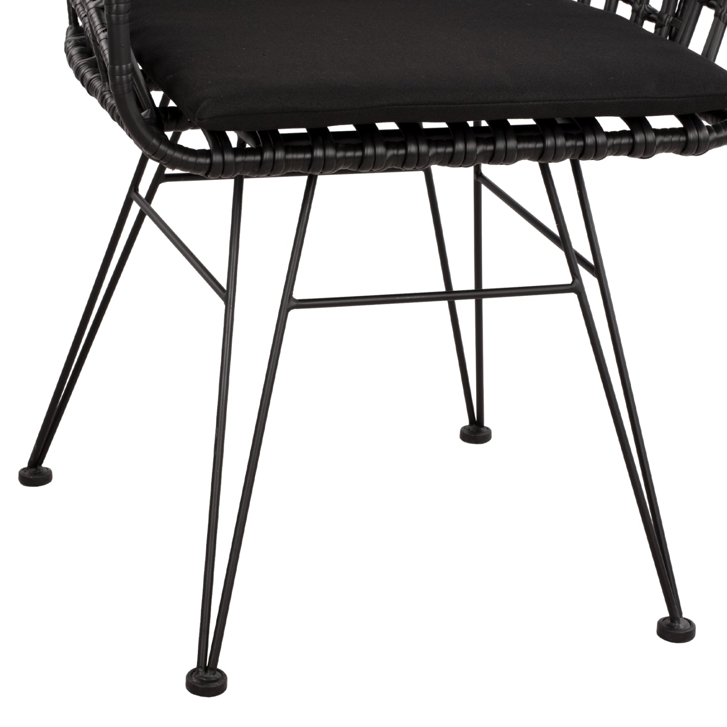 ΠΟΛΥΘΡΟΝΑ ΤΥΠΟΥ ΦΩΛΙΑ ΜΕΤΑΛΛΙΚΗ ALLEGRA HM5456.02 ΜΕ WICKER ΜΑΥΡΟ 59Χ56,5Χ83Υ εκ. - Pakobazaar