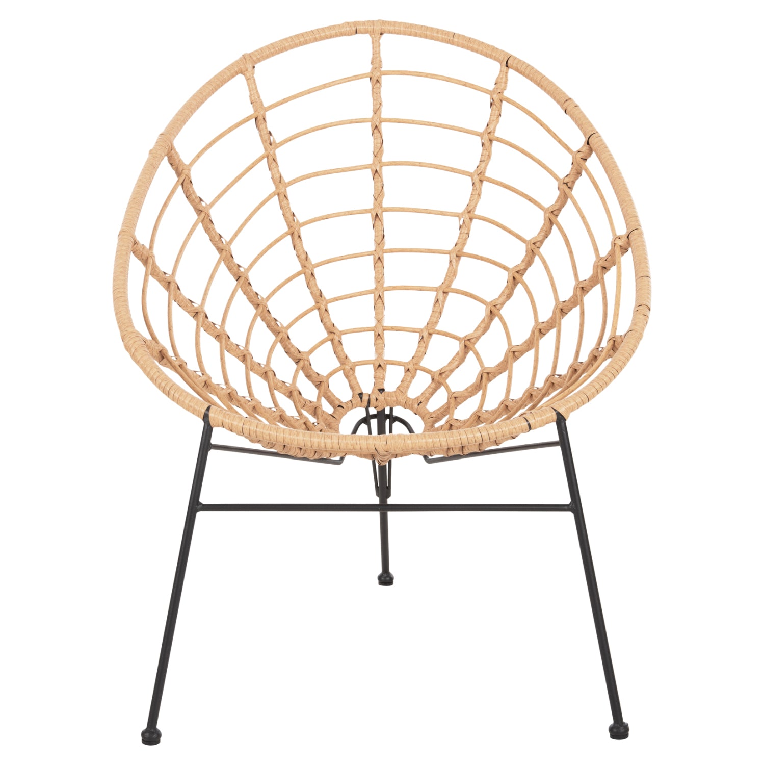 ΠΟΛΥΘΡΟΝΑ ΤΥΠΟΥ ΦΩΛΙΑ ΜΕΤΑΛΛΙΚΗ ALLEGRA HM5458.11 ΜΕ WICKER ΜΠΕΖ 73x78x88Υεκ. - Pakobazaar