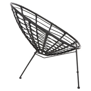 ΠΟΛΥΘΡΟΝΑ ΤΥΠΟΥ ΦΩΛΙΑ ΜΕΤΑΛΛΙΚΗ ALLEGRA HM5458.12 ΜΕ WICKER-ΜΑΥΡΟ 73x78x88Υεκ. - Pakobazaar