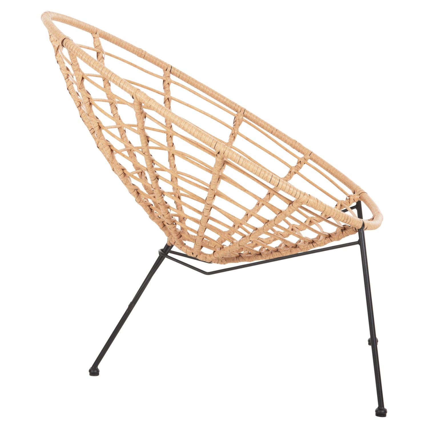 ΠΟΛΥΘΡΟΝΑ ΤΥΠΟΥ ΦΩΛΙΑ ΜΕΤΑΛΛΙΚΗ ALLEGRA HM5458.11 ΜΕ WICKER ΜΠΕΖ 73x78x88Υεκ. - Pakobazaar