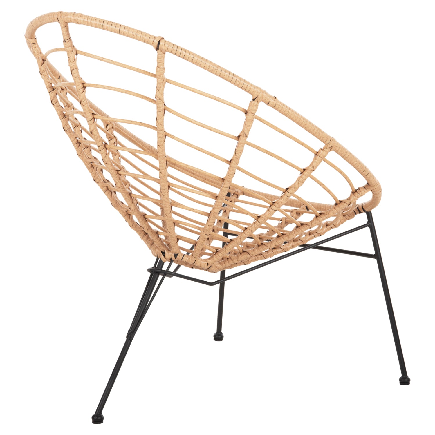 ΠΟΛΥΘΡΟΝΑ ΤΥΠΟΥ ΦΩΛΙΑ ΜΕΤΑΛΛΙΚΗ ALLEGRA HM5458.11 ΜΕ WICKER ΜΠΕΖ 73x78x88Υεκ. - Pakobazaar