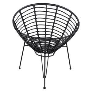 ΠΟΛΥΘΡΟΝΑ ΤΥΠΟΥ ΦΩΛΙΑ ΜΕΤΑΛΛΙΚΗ ALLEGRA HM5458.02 ΜΕ ΜΑΥΡΟ WICKER 73x83x86Υ εκ. - Pakobazaar
