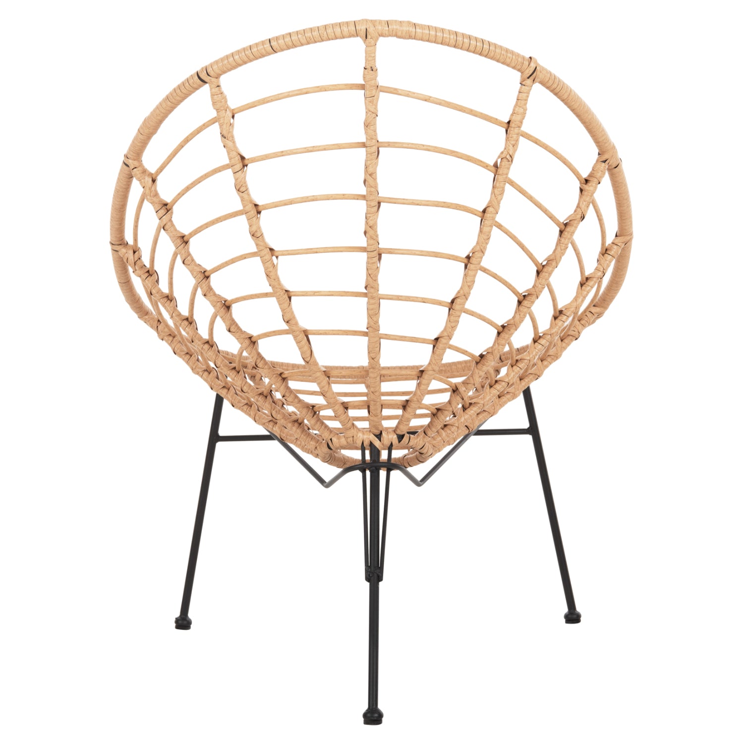 ΠΟΛΥΘΡΟΝΑ ΤΥΠΟΥ ΦΩΛΙΑ ΜΕΤΑΛΛΙΚΗ ALLEGRA HM5458.11 ΜΕ WICKER ΜΠΕΖ 73x78x88Υεκ. - Pakobazaar
