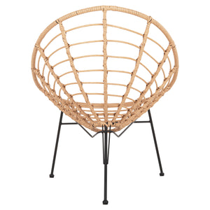 ΠΟΛΥΘΡΟΝΑ ΤΥΠΟΥ ΦΩΛΙΑ ΜΕΤΑΛΛΙΚΗ ALLEGRA HM5458.11 ΜΕ WICKER ΜΠΕΖ 73x78x88Υεκ. - Pakobazaar