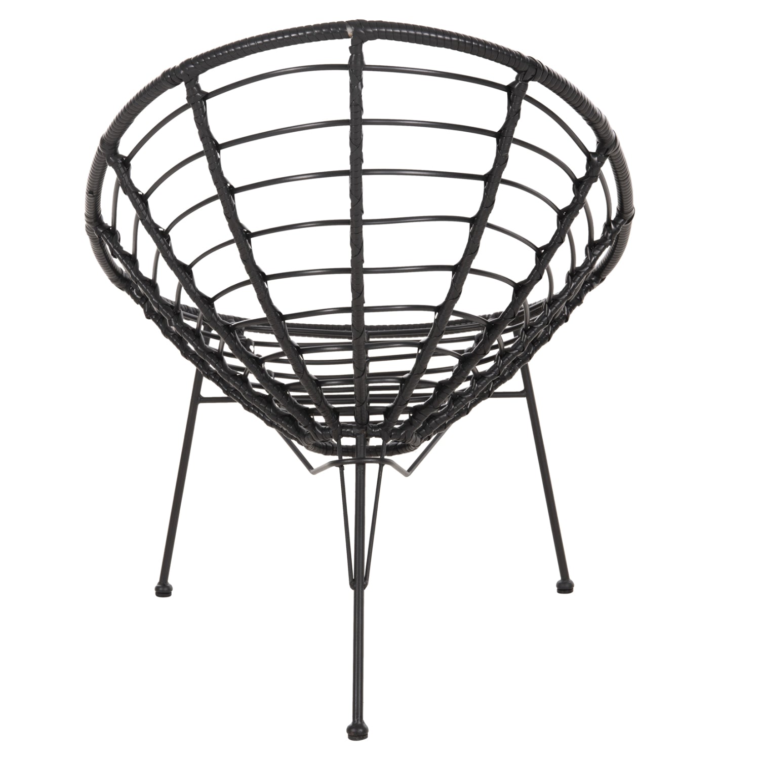 ΠΟΛΥΘΡΟΝΑ ΤΥΠΟΥ ΦΩΛΙΑ ΜΕΤΑΛΛΙΚΗ ALLEGRA HM5458.12 ΜΕ WICKER-ΜΑΥΡΟ 73x78x88Υεκ. - Pakobazaar