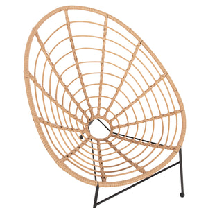 ΠΟΛΥΘΡΟΝΑ ΤΥΠΟΥ ΦΩΛΙΑ ΜΕΤΑΛΛΙΚΗ ALLEGRA HM5458.11 ΜΕ WICKER ΜΠΕΖ 73x78x88Υεκ. - Pakobazaar