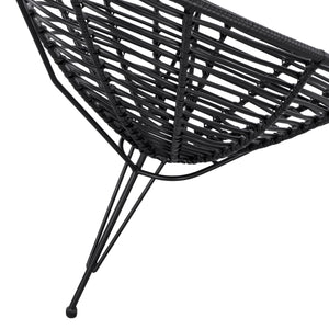 ΠΟΛΥΘΡΟΝΑ ΤΥΠΟΥ ΦΩΛΙΑ ΜΕΤΑΛΛΙΚΗ ALLEGRA HM5458.02 ΜΕ ΜΑΥΡΟ WICKER 73x83x86Υ εκ. - Pakobazaar