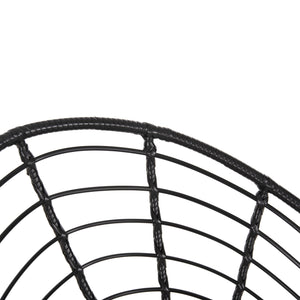 ΠΟΛΥΘΡΟΝΑ ΤΥΠΟΥ ΦΩΛΙΑ ΜΕΤΑΛΛΙΚΗ ALLEGRA HM5458.12 ΜΕ WICKER-ΜΑΥΡΟ 73x78x88Υεκ. - Pakobazaar