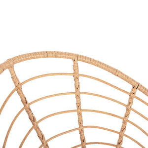 ΠΟΛΥΘΡΟΝΑ ΤΥΠΟΥ ΦΩΛΙΑ ΜΕΤΑΛΛΙΚΗ ALLEGRA HM5458.11 ΜΕ WICKER ΜΠΕΖ 73x78x88Υεκ. - Pakobazaar