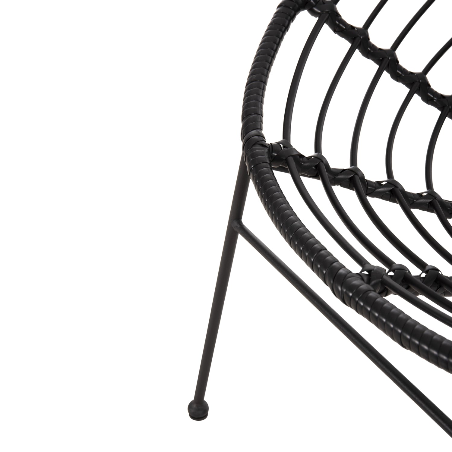 ΠΟΛΥΘΡΟΝΑ ΤΥΠΟΥ ΦΩΛΙΑ ΜΕΤΑΛΛΙΚΗ ALLEGRA HM5458.12 ΜΕ WICKER-ΜΑΥΡΟ 73x78x88Υεκ. - Pakobazaar