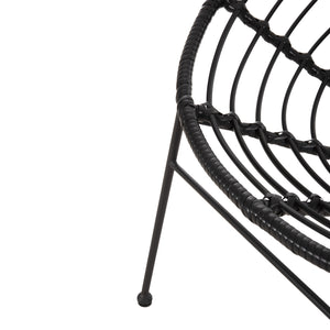 ΠΟΛΥΘΡΟΝΑ ΤΥΠΟΥ ΦΩΛΙΑ ΜΕΤΑΛΛΙΚΗ ALLEGRA HM5458.12 ΜΕ WICKER-ΜΑΥΡΟ 73x78x88Υεκ. - Pakobazaar